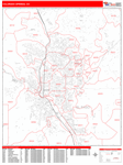 Colorado Springs  Wall Map Red Line Style